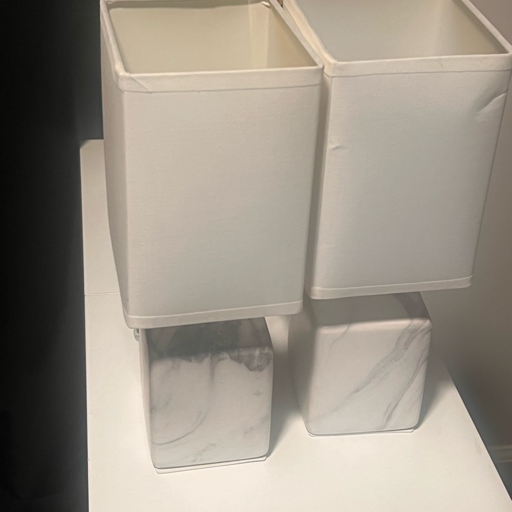Elegant White Marble Lantern Set